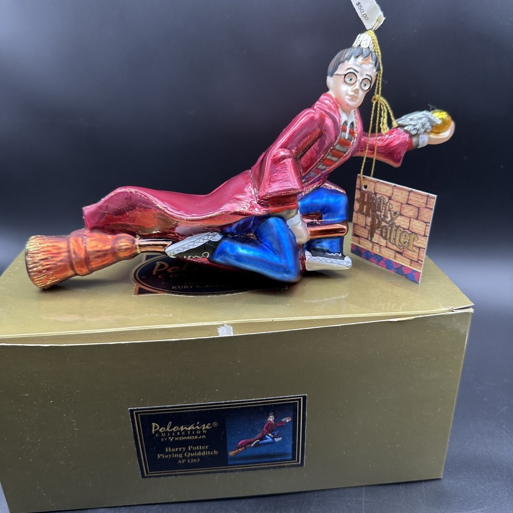 KURT ADLER POLONAISE HARRY POTTER PLAYING QUIDDITCH AP 1263 ORNAMENT 9"
